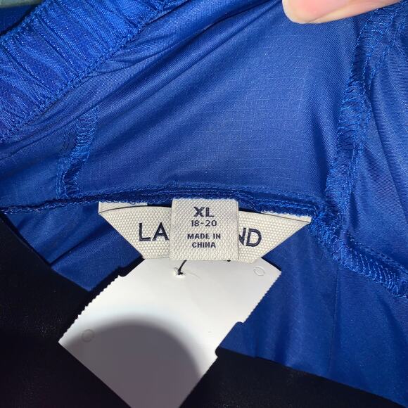 Lands' End Windbreaker Jacket Women's XL Blue, Yellow - Picture 4 of 6